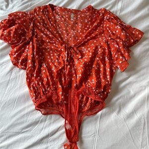 Free People Floral Bodysuit